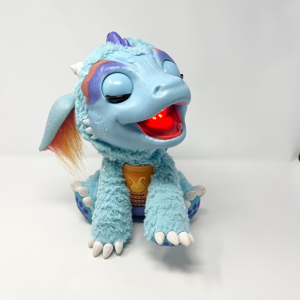 Hasbro FurReal Friends Torch My Blazin Dragon Interactive Plush Blue Tested